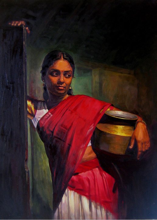 Paintings of rural indian women   Oil painting (11)